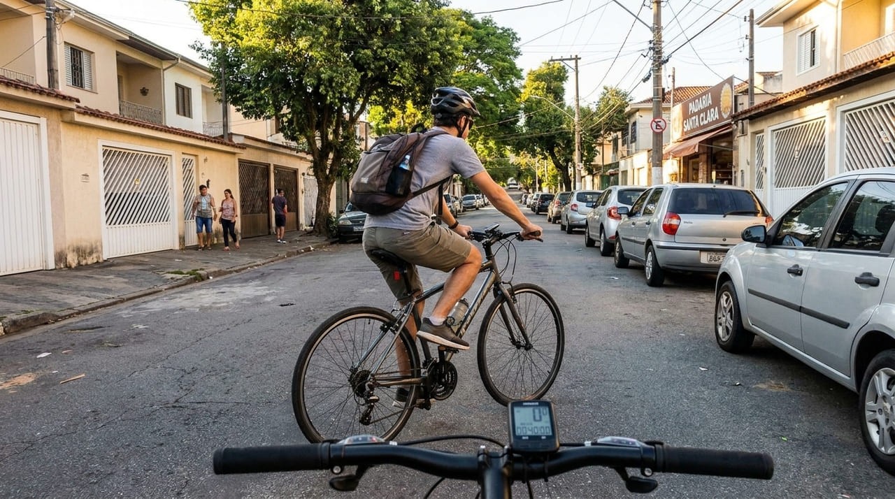 Pedalar no bairro em vez de usar esteira ajuda bastante, mas só vale a pena se o percurso durar ao menos 40 minutos seguidos, em ritmo moderado e sem longas paradas Adotar a bicicleta no cotidiano promove uma grande mudança na rotina de quem busca manter a saúde em dia.