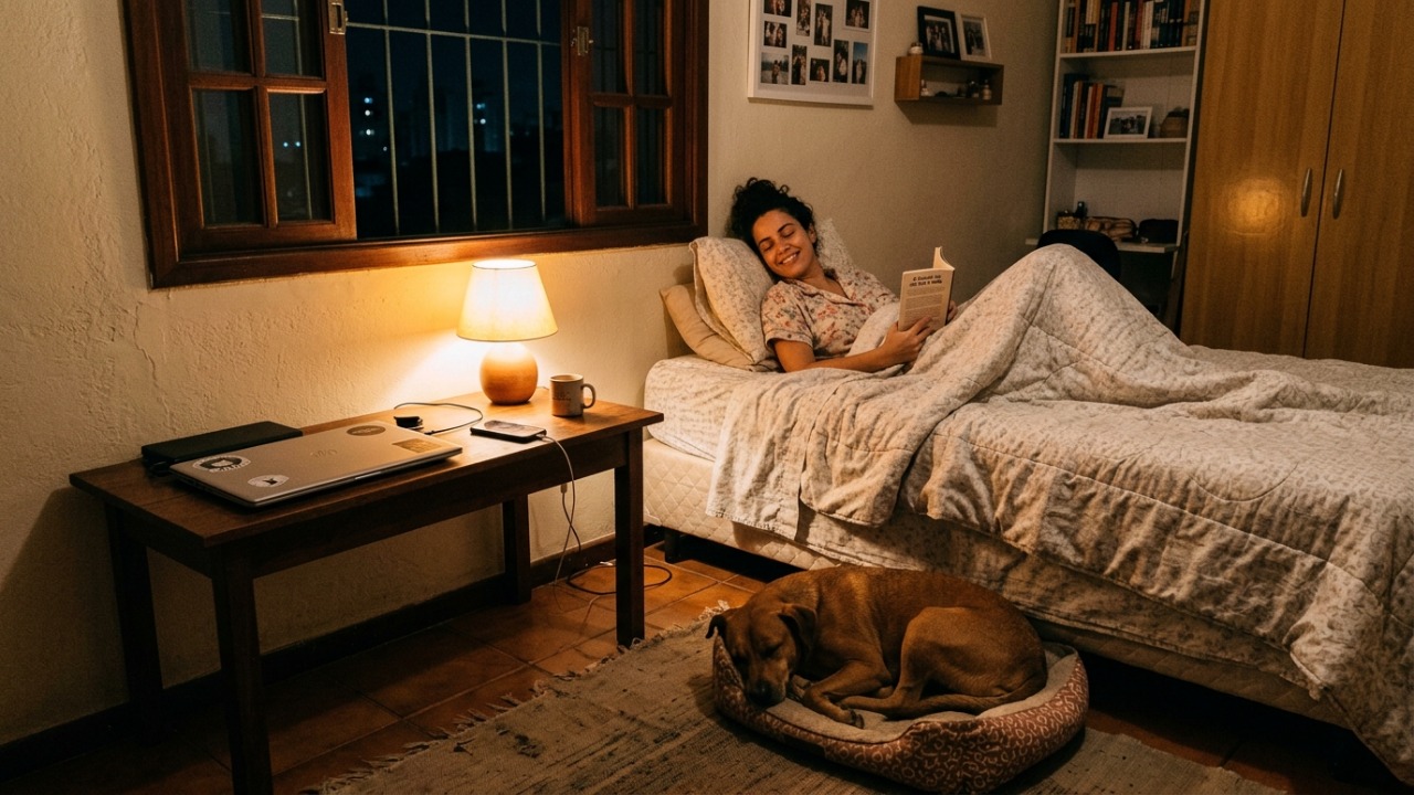 A psicologia diz que as pessoas que dividem a cama com seus animais entendem no fundo algo que muitos adultos esquecem: que as relações que funcionam de verdade não exigem que a gente seja ninguém além de nós mesmos, e um bicho que não pede nada em troca é o que mais lembra a gente disso A presença do animal na cama cria uma barreira psicológica que diminui a ansiedade e estabiliza o ritmo cardíaco.