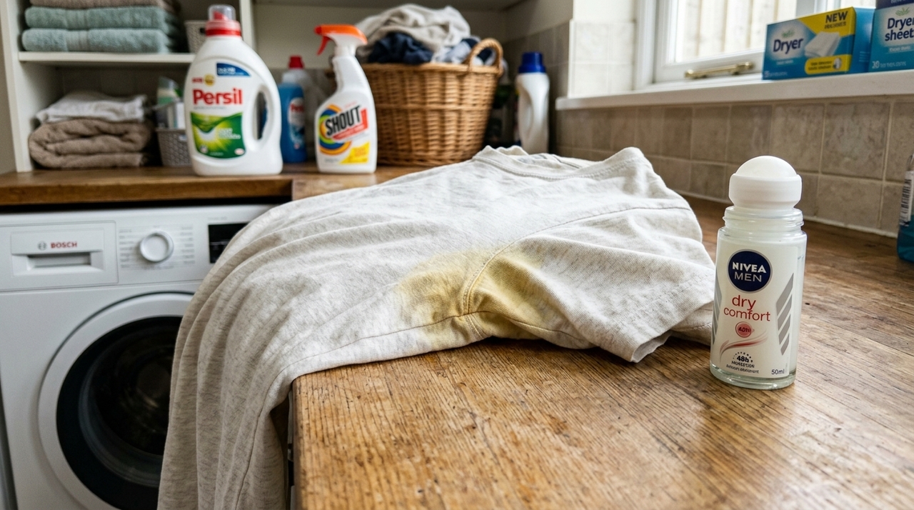 Sem água sanitária nem bicarbonato de sódio: como remover manchas de desodorante das axilas de camisetas e camisas. As manchas de desodorante estão ligadas, principalmente, à presença de sais de alumínio em muitos antitranspirantes.
