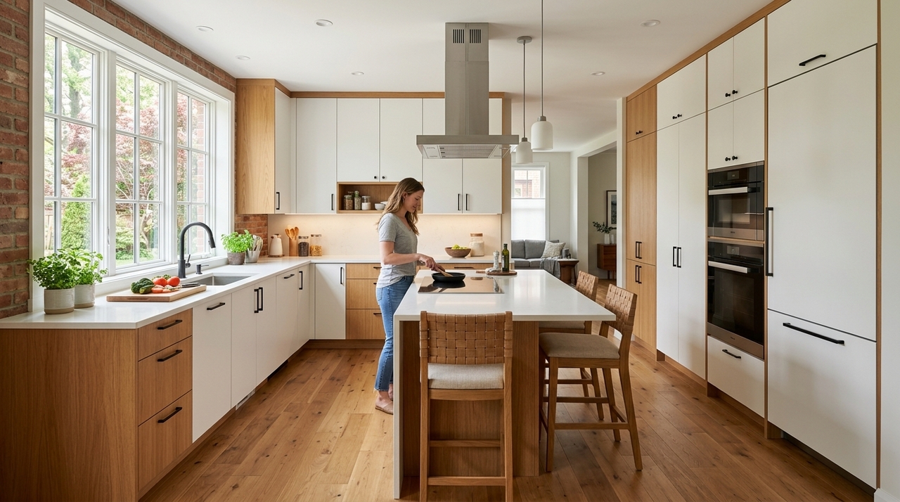 A que distância da parede são instalados os móveis da cozinha planejada e por que isso é importante? Quando o espaço livre entre bancadas, armários e paredes é bem planejado, a circulação da cozinha se torna mais intuitiva e segura.