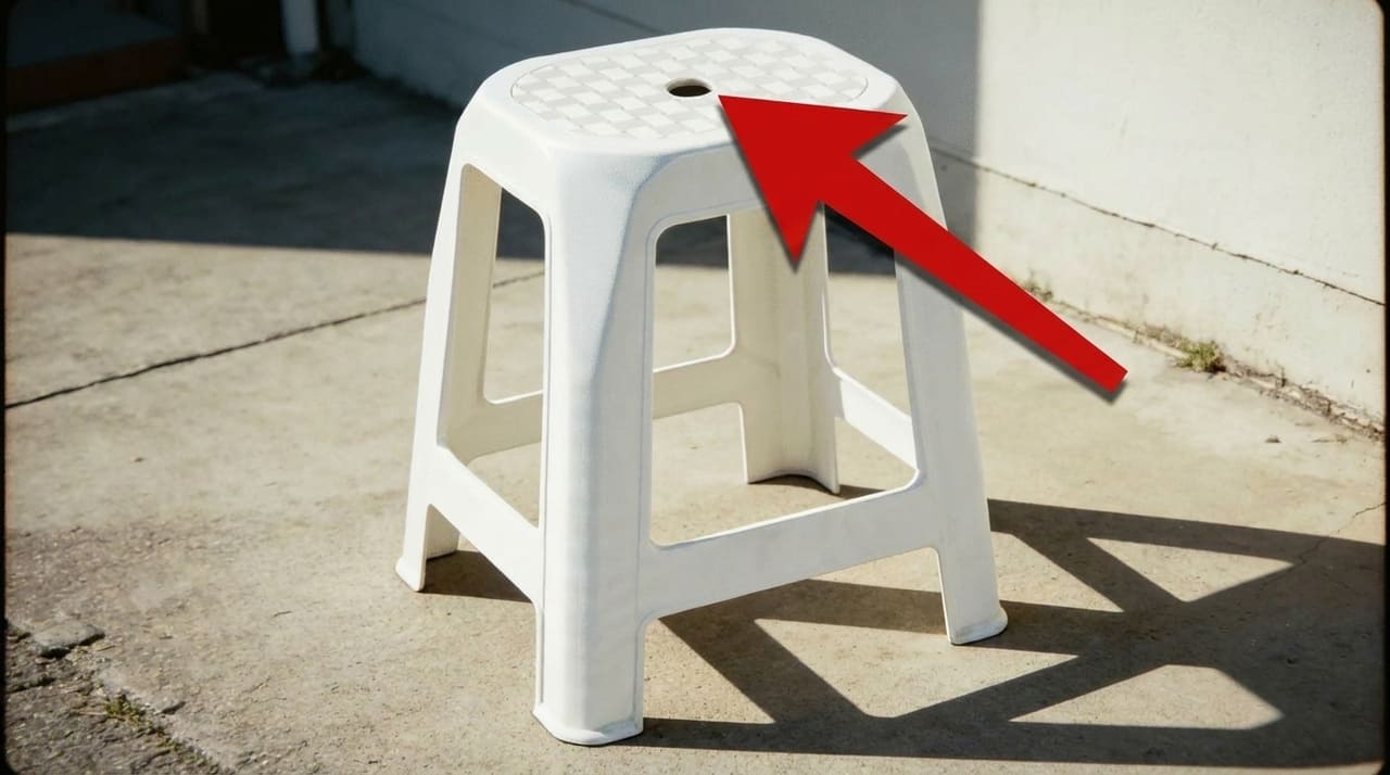 Pra que serve o buraco circular no centro da cadeira de plástico?