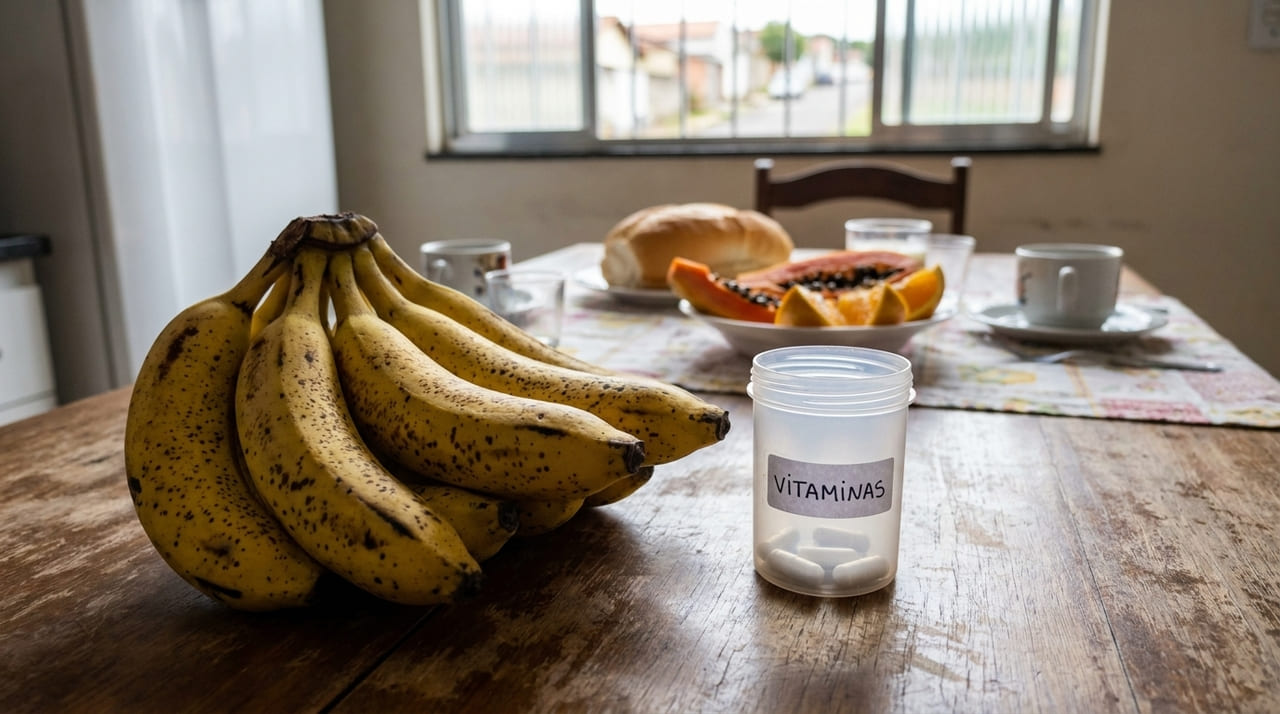 Comer banana em vez de suplemento de potássio ajuda bastante, mas só vale a pena se o consumo for de ao menos 2 unidades por dia, maduras e acompanhadas de uma refeição
