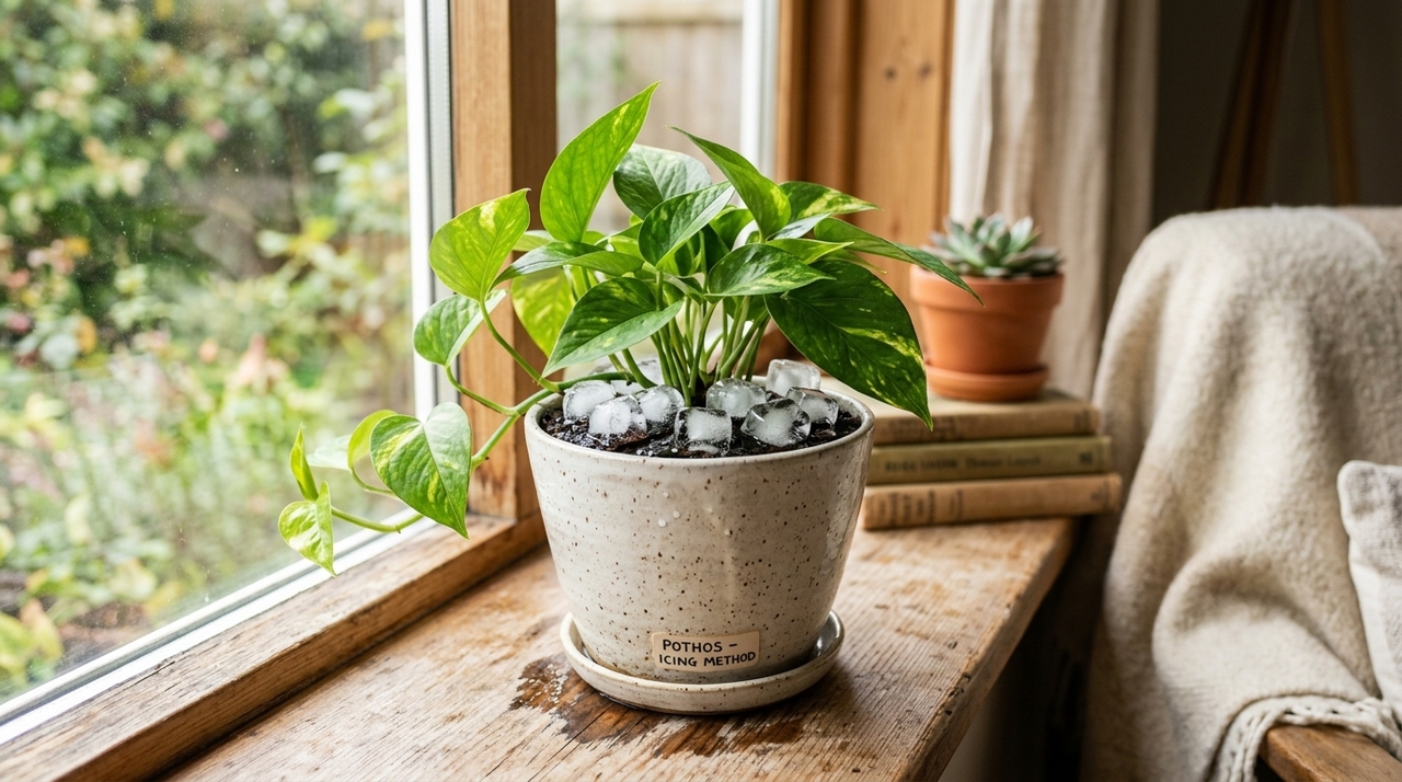 Aloje um cubo de gelo dentro do vaso das plantas antes de viajar: para que serve e por que recomendam fazer isso