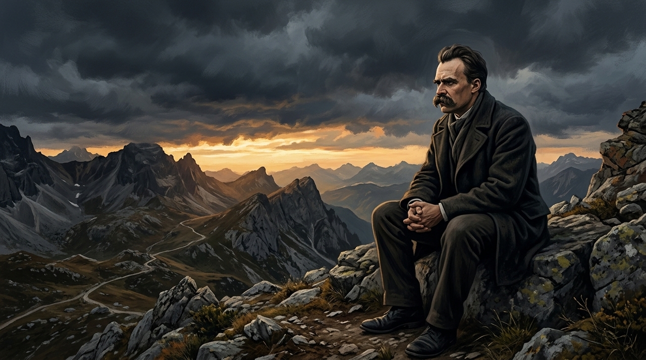 Reflexão de Nietzsche sobre força e superação: “O que não me destrói me fortalece, mas somente se eu escolher aprender com o que me abala.”