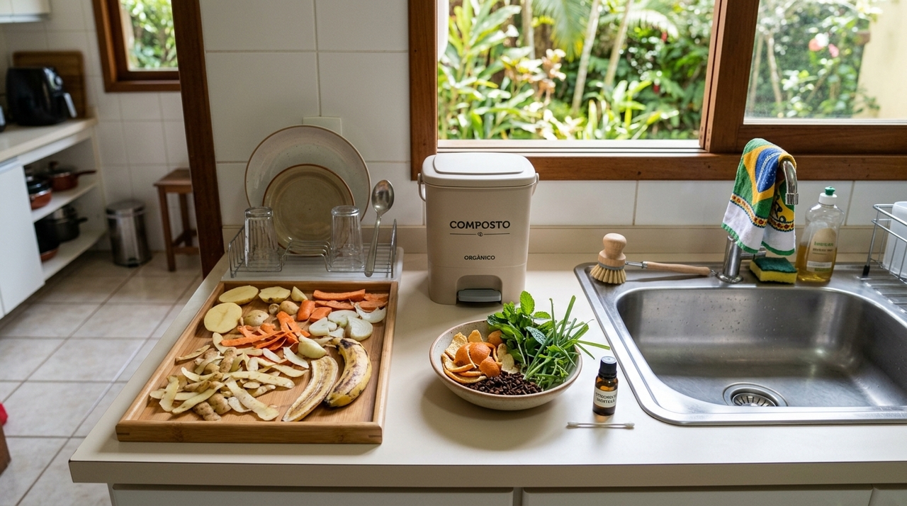 Tem notado pequenas moscas na cozinha ultimamente? Seque as cascas de frutas que você ia jogar fora e elas somem rapidinho
