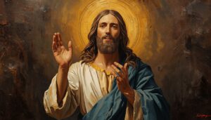 lucid origin make a picture of jesus christ praying the name of the father. use oil painting 0(2)
