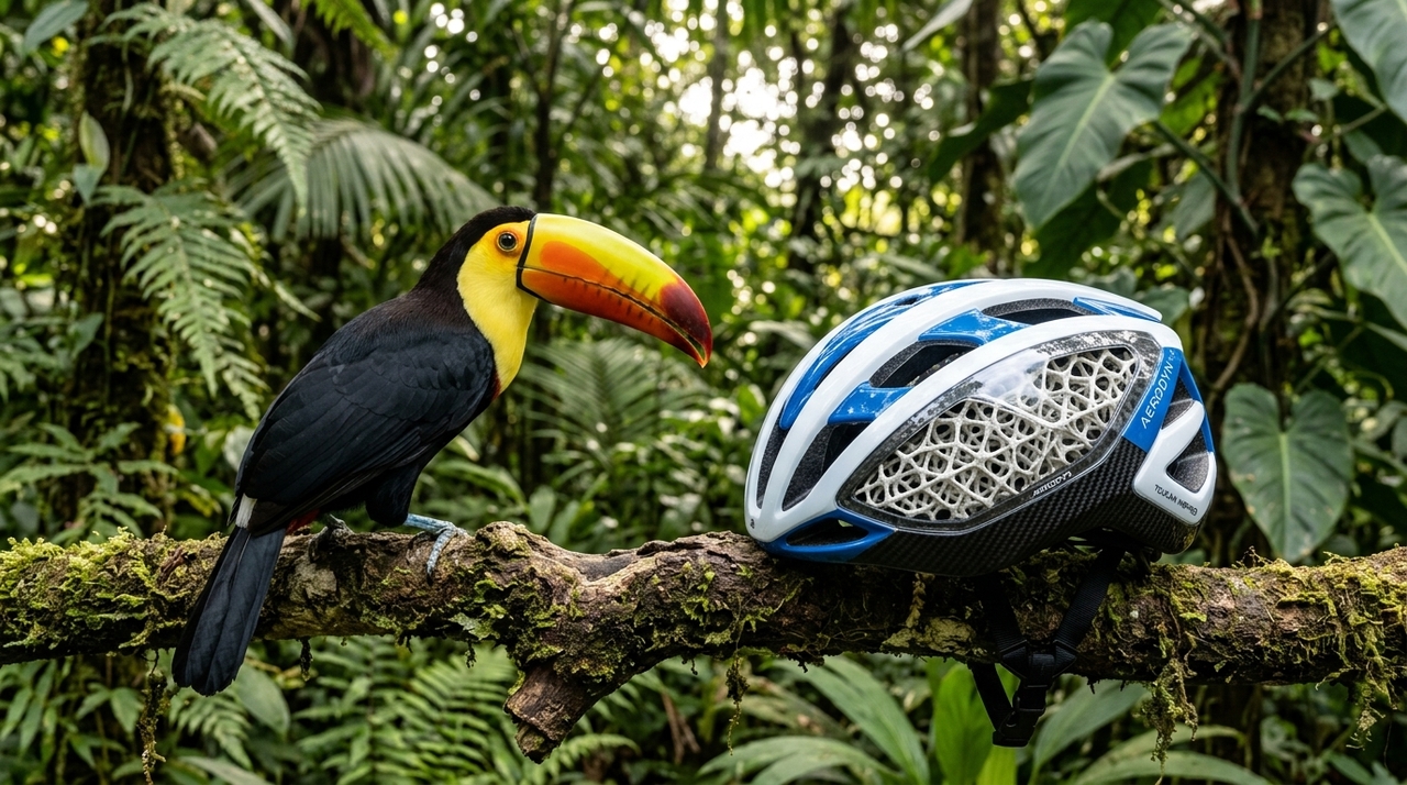 Como o bico do tucano inspira o design de capacetes esportivos e protege o pássaro de impactos na floresta Os estudos de biomimética analisam soluções encontradas na natureza para criar produtos mais eficientes.