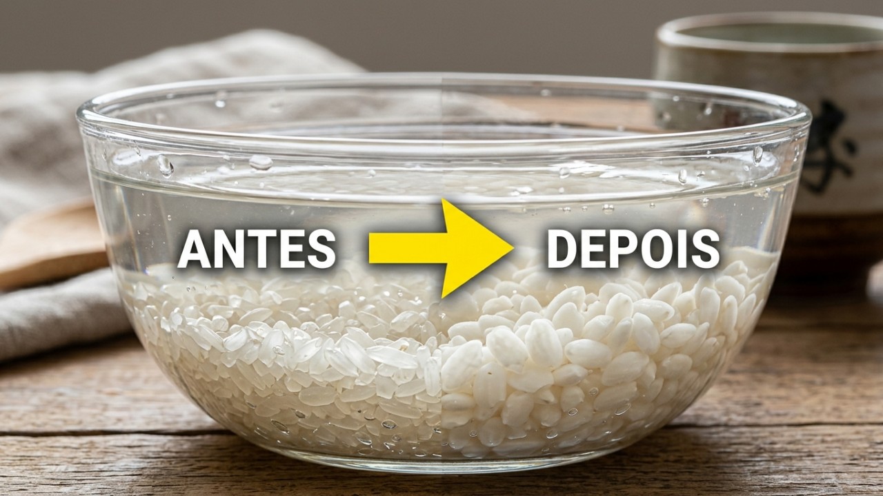 Preparar o gohan perfeito na panela convencional exige técnicas certas de lavagem, hidratação e controle do fogo. – Imagem gerada por IA