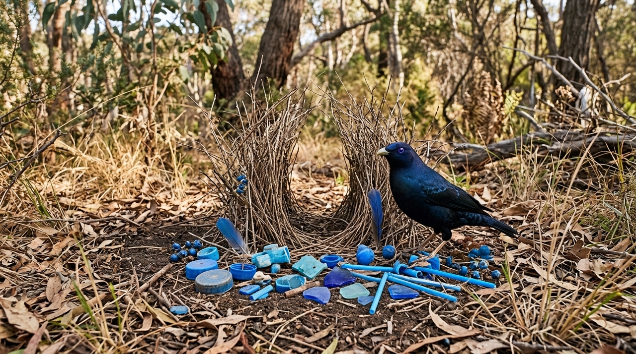 As aves arborícolas são famosas por construir estruturas elaboradas para impressionar as fêmeas.