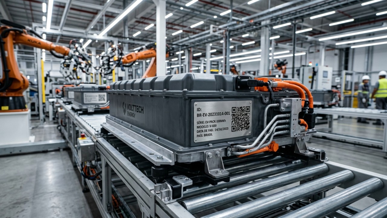 Novas diretrizes regulatórias determinam o rastreamento integral de baterias para assegurar a sustentabilidade na mobilidade elétrica. – Imagem gerada por IA