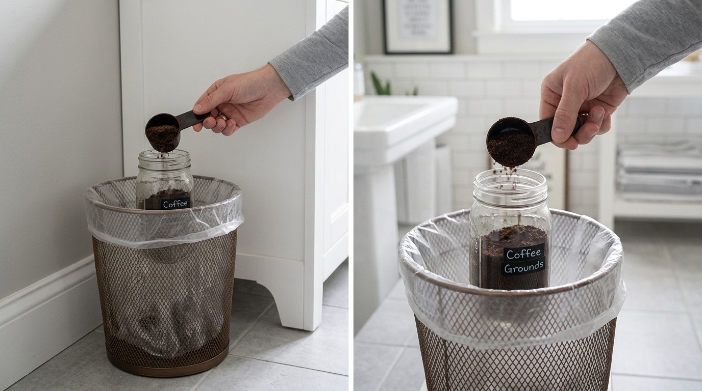 Borra de café no vaso pode reduzir odores, mas exige cuidado