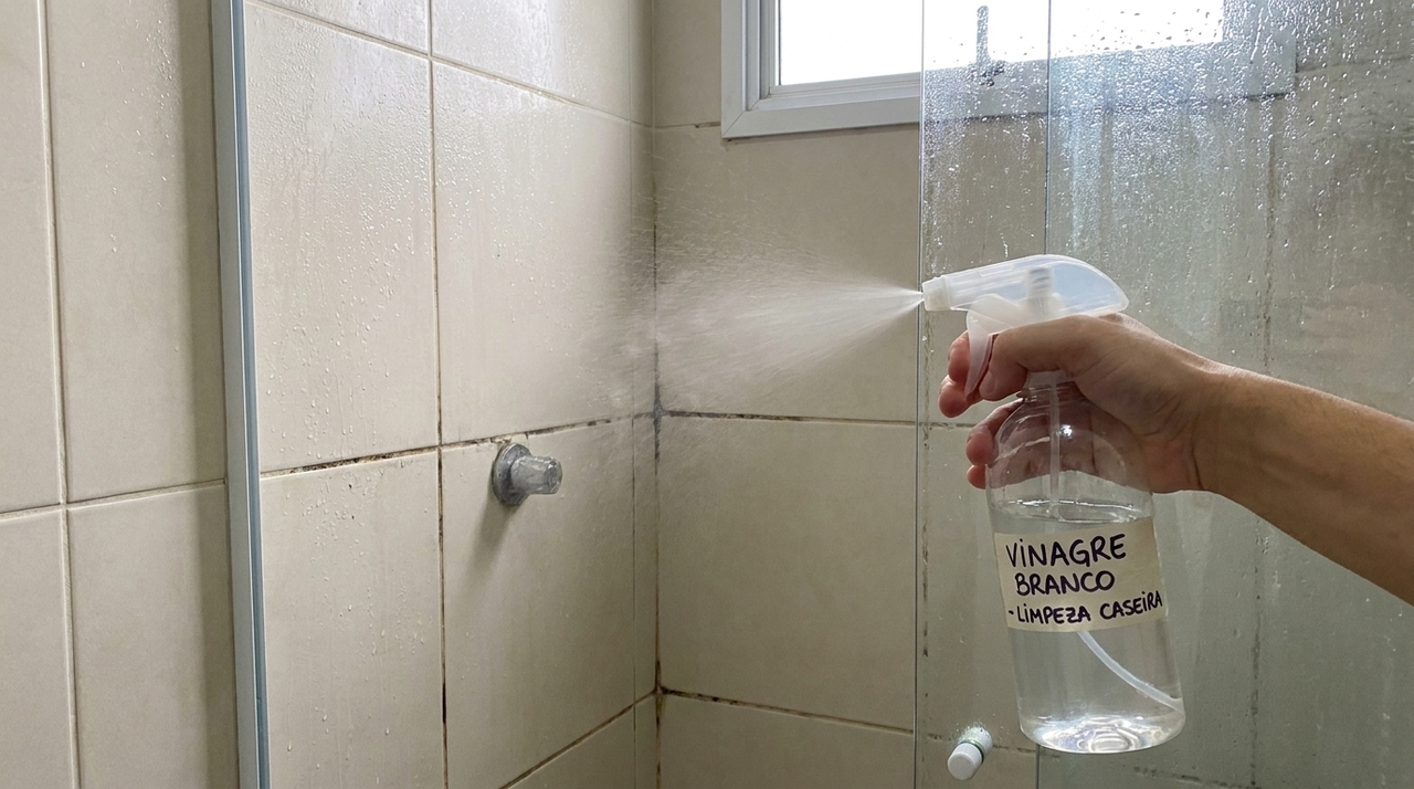 O mofo será removido do selante de silicone se este for pulverizado com um utensílio de cozinha O vinagre branco tem acidez suficiente para ajudar a quebrar resíduos de sabão e sujeira orgânica que alimentam o mofo.