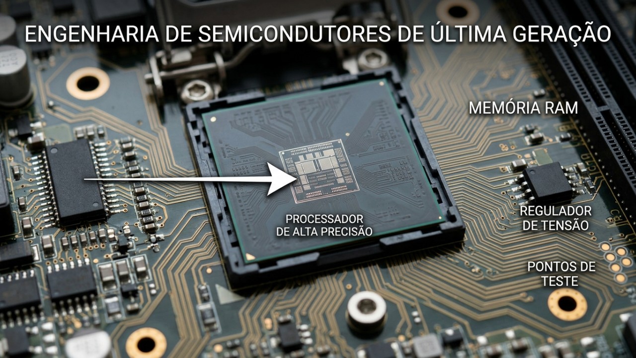 Cientistas desenvolvem método inovador para criar componentes semicondutores ultrafinos e mais eficientes. – Imagem gerada por IA