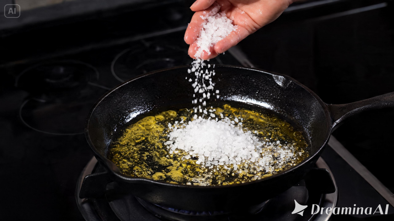 Pegue um pouco de sal grosso e despeje sobre a gordura da frigideira quente: esse truque simples merece uma medalha de ouro A técnica com sal grosso está chamando atenção por facilitar a remoção de gordura em frigideiras. Saiba quando e como utilizar.