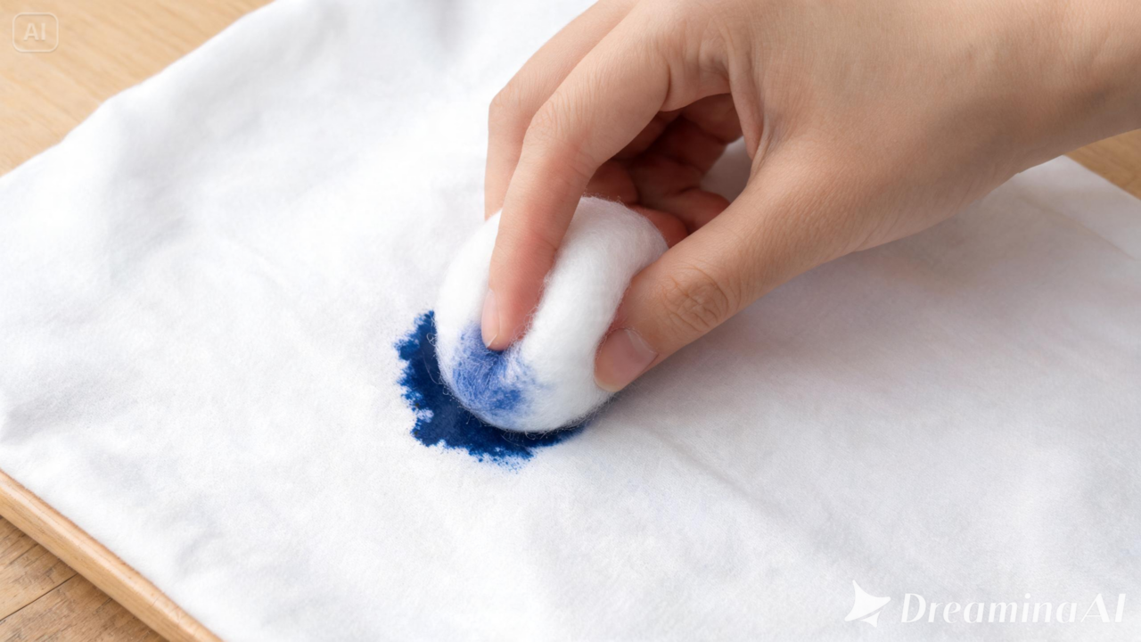 O método simples que ajuda a eliminar manchas de caneta em roupas claras com álcool e detergente neutro.