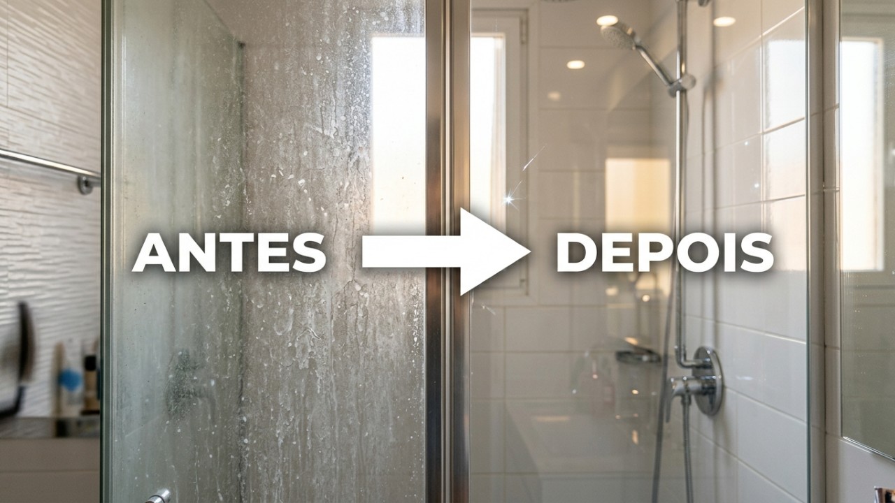 Limpe o box com a técnica alemã que está conquistando cada vez mais pessoas: um método simples que pode ser feito em casa e promete resultados dignos de hotel, com vidro mais brilhante, manchas mais claras e ambiente bem cuidado Utilize a técnica alemã com ingredientes simples para deixar o box do banheiro brilhando. – Imagem gerada por IA