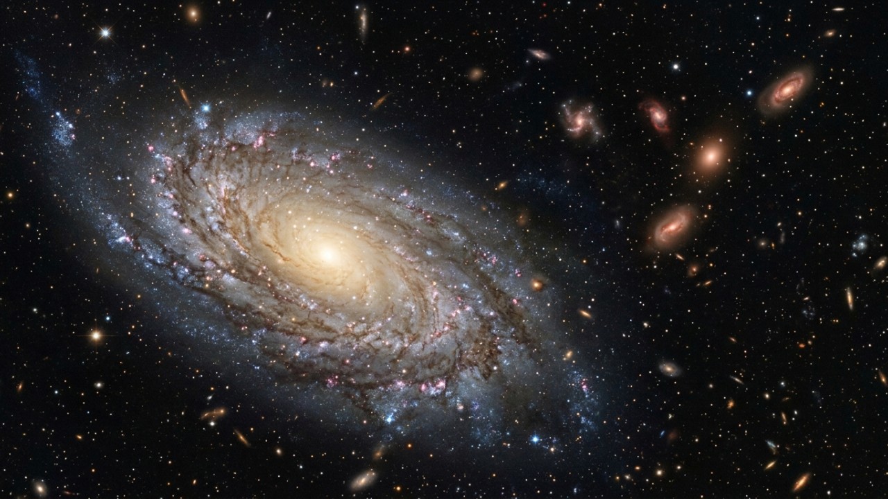 Novos cálculos matemáticos sugerem que o universo pode ter vinte e sete bilhões de anos, o dobro da idade estimada anteriormente. – Imagem gerada por IA