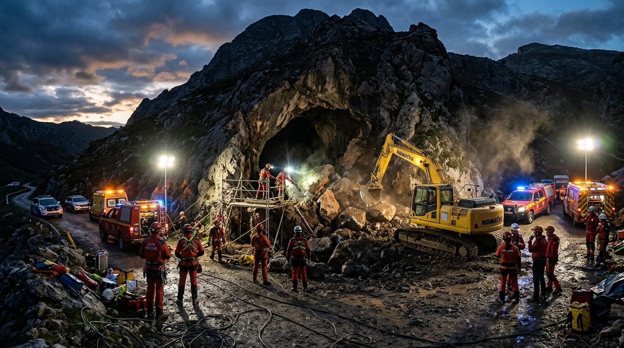 Foram procurar ouro e acabaram presos em uma perigosa caverna subterrânea, agora os socorristas precisam atravessar um túnel de 340 metros para chegar até eles