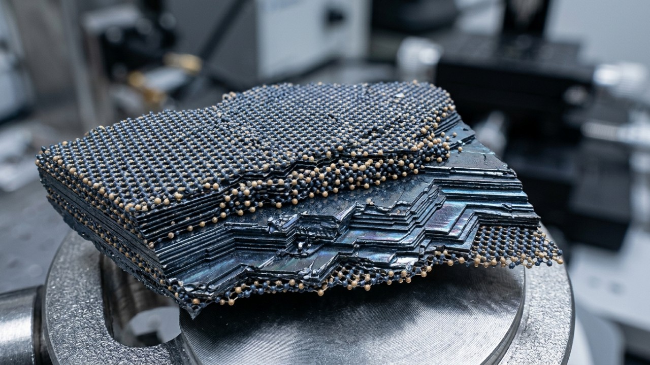 O uso do dissulfeto de molibdênio promete revolucionar a fabricação de novos processadores. – Imagem gerada por IA