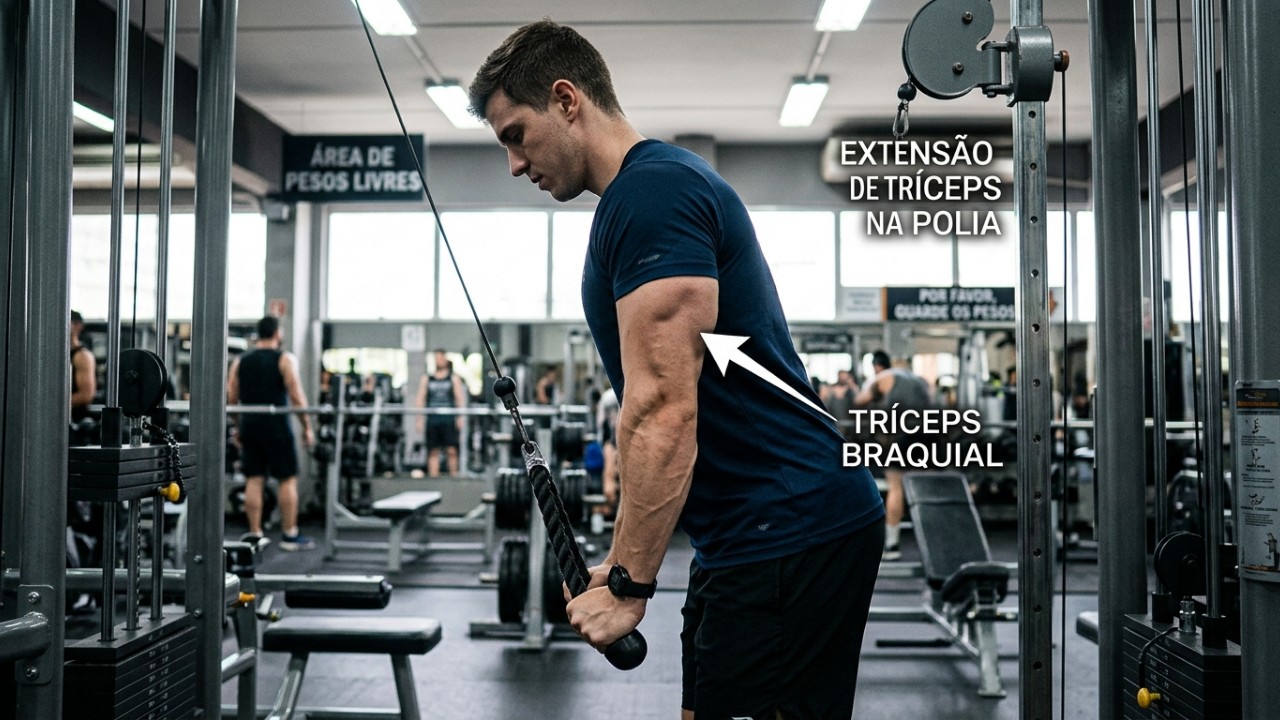 Fazer hidroginástica ajuda, mas os especialistas australianos concordam: o melhor exercício para reduzir a flacidez nos braços Exercícios isolados de tríceps garantem maior definição e firmeza aos membros superiores. – Imagem gerada por IA