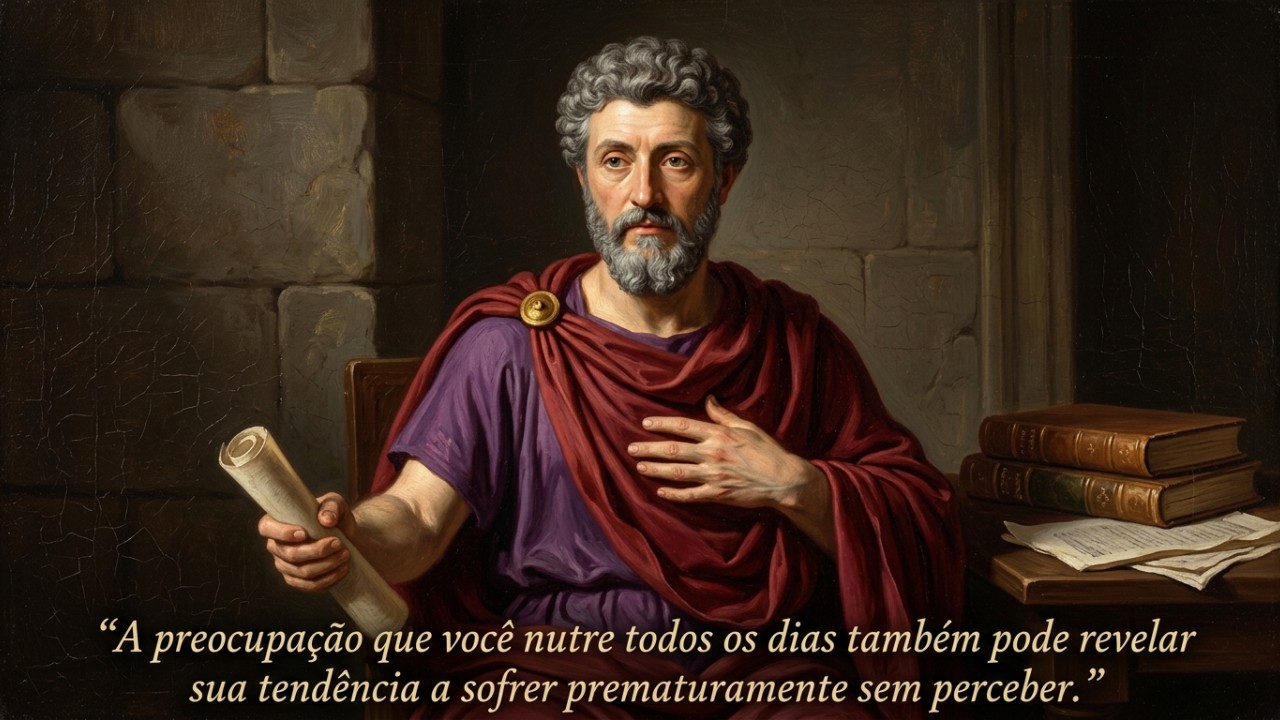 As reflexões de Marco Aurélio ensinam que a verdadeira tranquilidade mental depende apenas de como controlamos nossas opiniões sobre as dificuldades externas. – Imagem gerada por IA