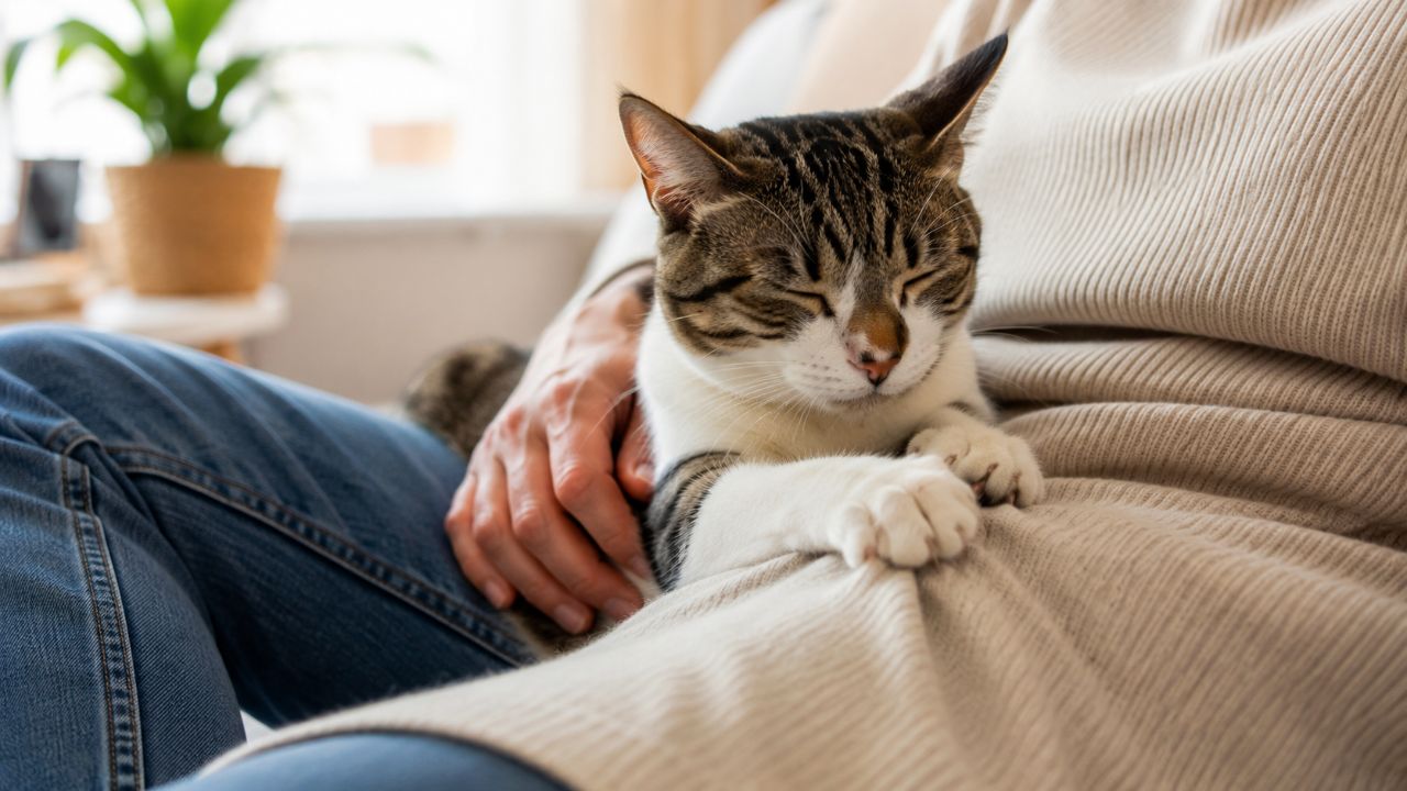Por que os gatos amassam com as patinhas antes de deitar? Amassar patinhas indica que o gato se sente seguro, relaxado e confia no ambiente e no tutor.