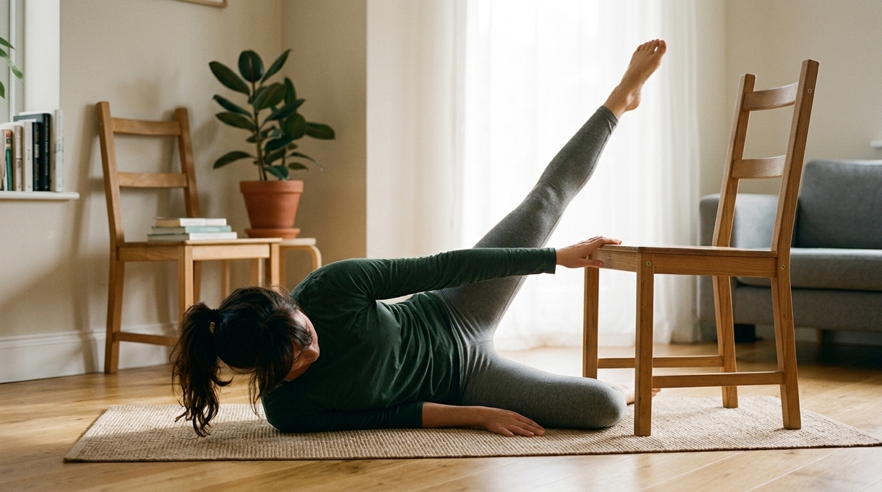O Pilates na cadeira é uma adaptação do método tradicional que utiliza uma cadeira comum como apoio para a realização dos exercícios.