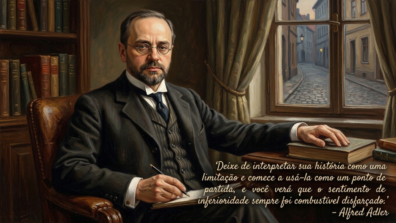 A abordagem de Alfred Adler mostra que o segredo do sucesso reside em transformar limitações antigas em um real impulso prático para o crescimento emocional. – Imagem gerada por IA