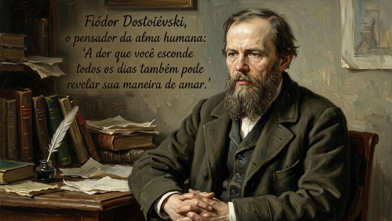 O mergulho na literatura de Dostoiévski funciona como uma ferramenta terapêutica para desarmar nossas máscaras sociais e desvendar os conflitos internos. – Imagem gerada por IA