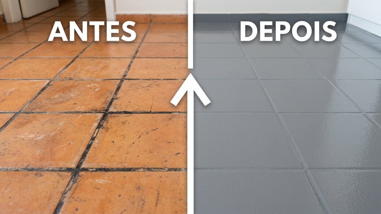 Como pintar pisos antigos e renovar uma cozinha, banheiro ou área de serviço sem quebrar nada Uma higienização profunda e o respeito ao tempo de secagem evitam o descolamento da pintura e garantem a aderência perfeita. – Imagem gerada por IA