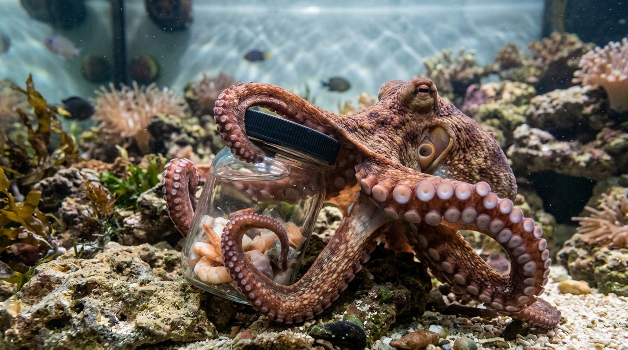 A habilidade de abrir frascos se tornou um dos exemplos mais conhecidos da inteligência desses animais.