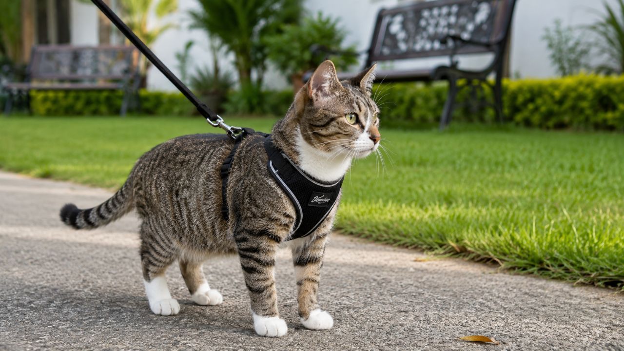 Promova passeios seguros e controlados para o gato, evitando fugas e acidentes externos.