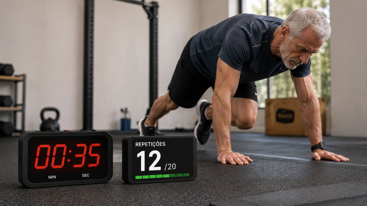 Esses exercícios medem o condicionamento físico com repetições que variam conforme a idade.