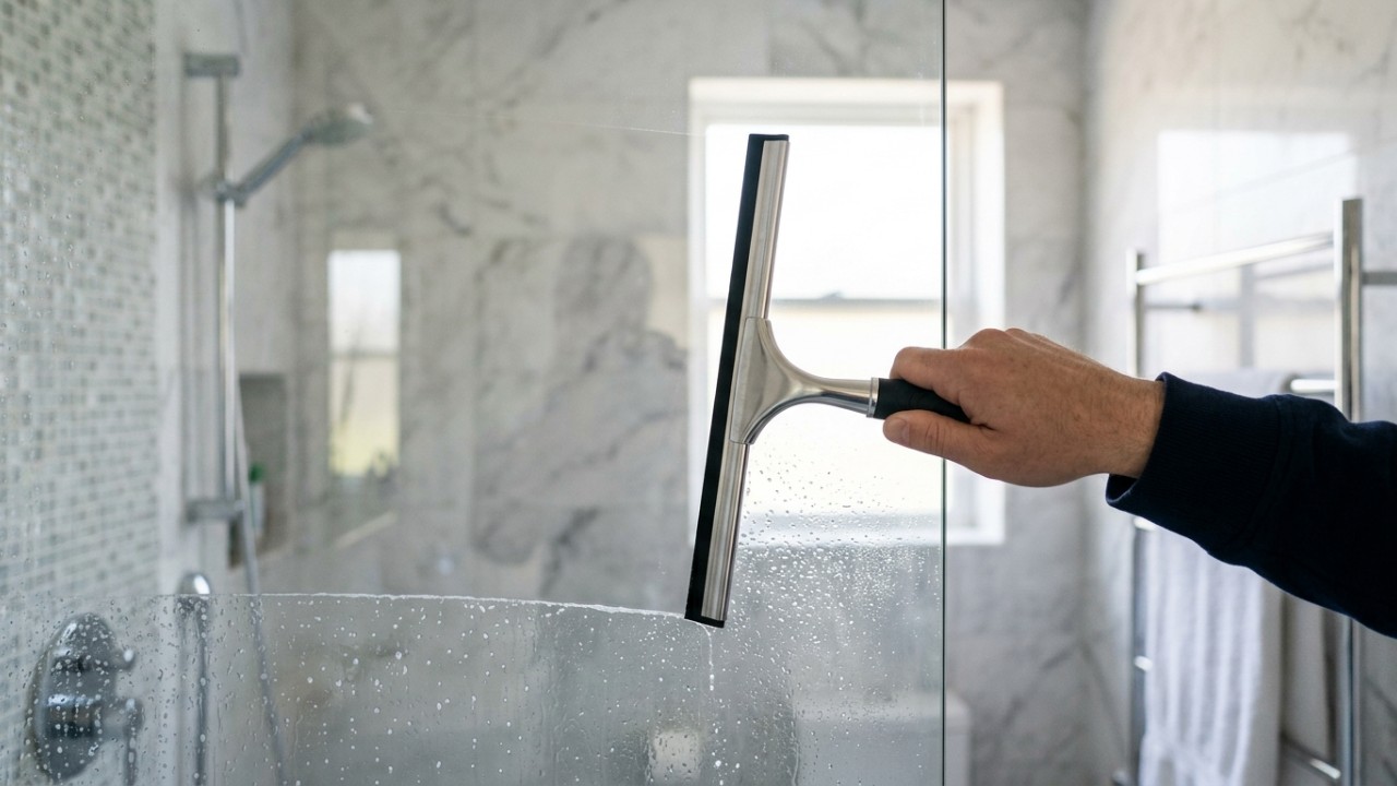 Limpe o box com a técnica alemã que está conquistando cada vez mais pessoas: um método simples que pode ser feito em casa e promete resultados dignos de hotel, com vidro mais brilhante, manchas mais claras e ambiente bem cuidado Aprenda como limpar o vidro do box de forma rápida usando uma mistura caseira eficiente. – Imagem gerada por IA