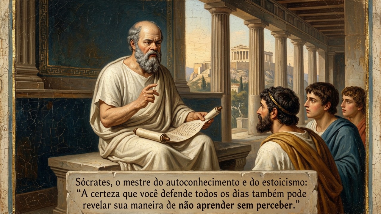 O questionamento socrático transformou o pensamento grego ao deslocar o foco das investigações da natureza para a ética e a moralidade humana. – Imagem gerada por IA