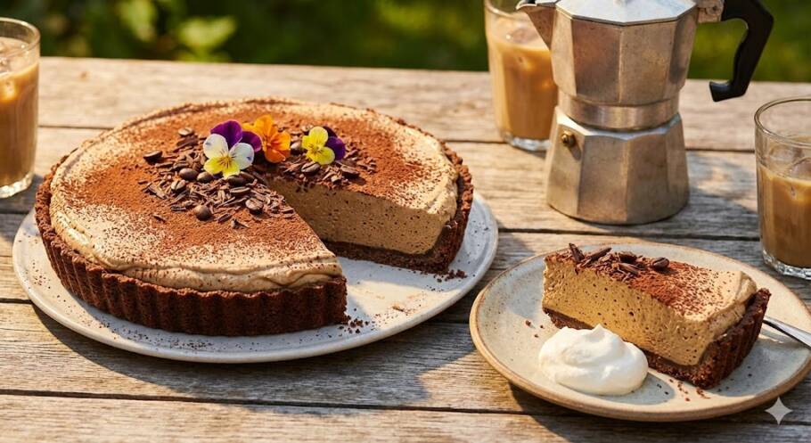Torta gelada de café que surpreende pelo sabor e cremosidade Torta gelada de café com sabor intenso e sofisticado