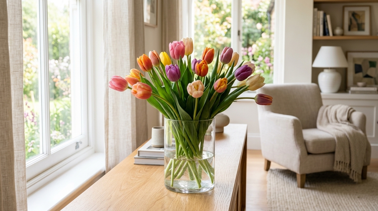 Na Holanda a tulipa de vaso é resistente a tudo, porque nunca a deixam perto de frutas maduras A escolha das espécies corretas define a durabilidade do seu arranjo floral.