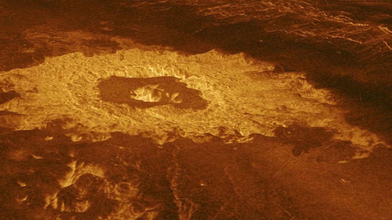 Pela primeira vez, cientistas têm fortes evidências de que uma enorme caverna vulcânica está sob a superfície de Vênus.