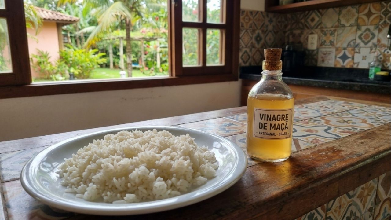 Uma colherzinha de vinagre pode deixar o arroz mais soltinho.