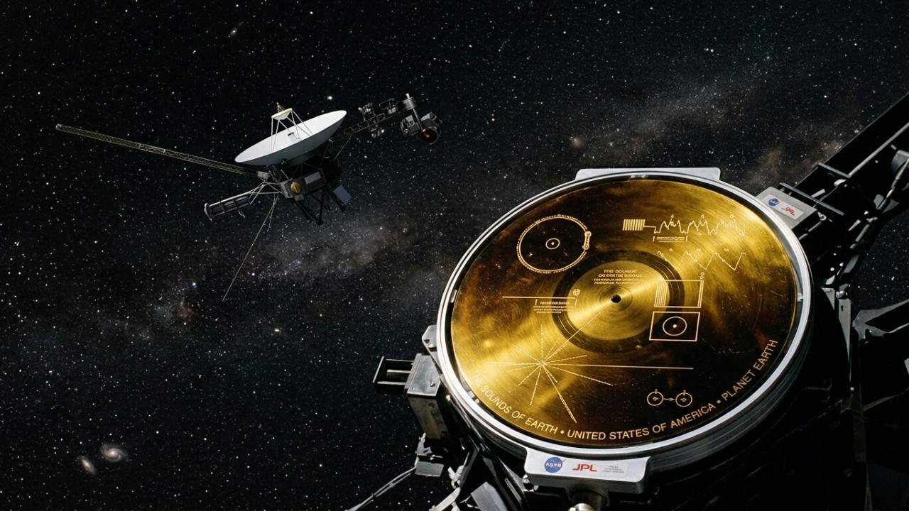 Com duração estimada em mais de um bilhão de anos, as sondas Voyager seguem pelo espaço interestelar como embaixadoras da nossa civilização. – Imagem gerada por IA