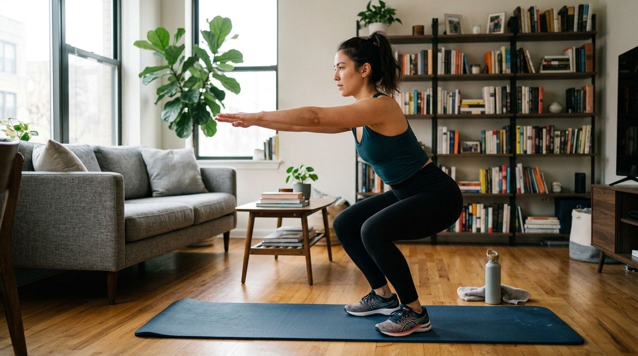 Treinamento de força em casa: 8 exercícios fáceis A seguir estão movimentos acessíveis usando, em sua maioria, o peso corporal, que podem ser combinados em um único treino ou distribuídos na semana.