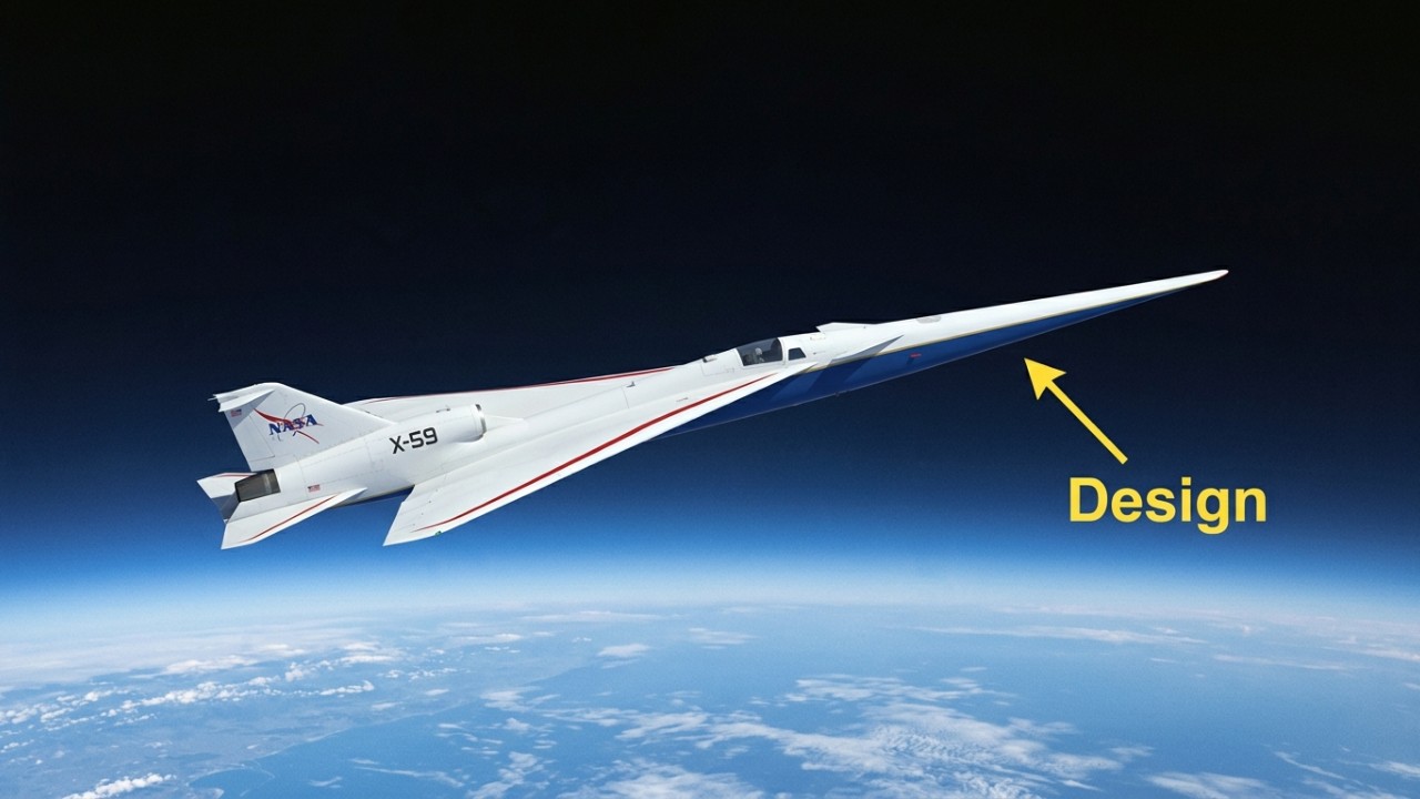 O avião experimental X-59 da NASA projeta revolucionar a aviação com voos supersônicos totalmente silenciosos. – Imagem gerada por IA
