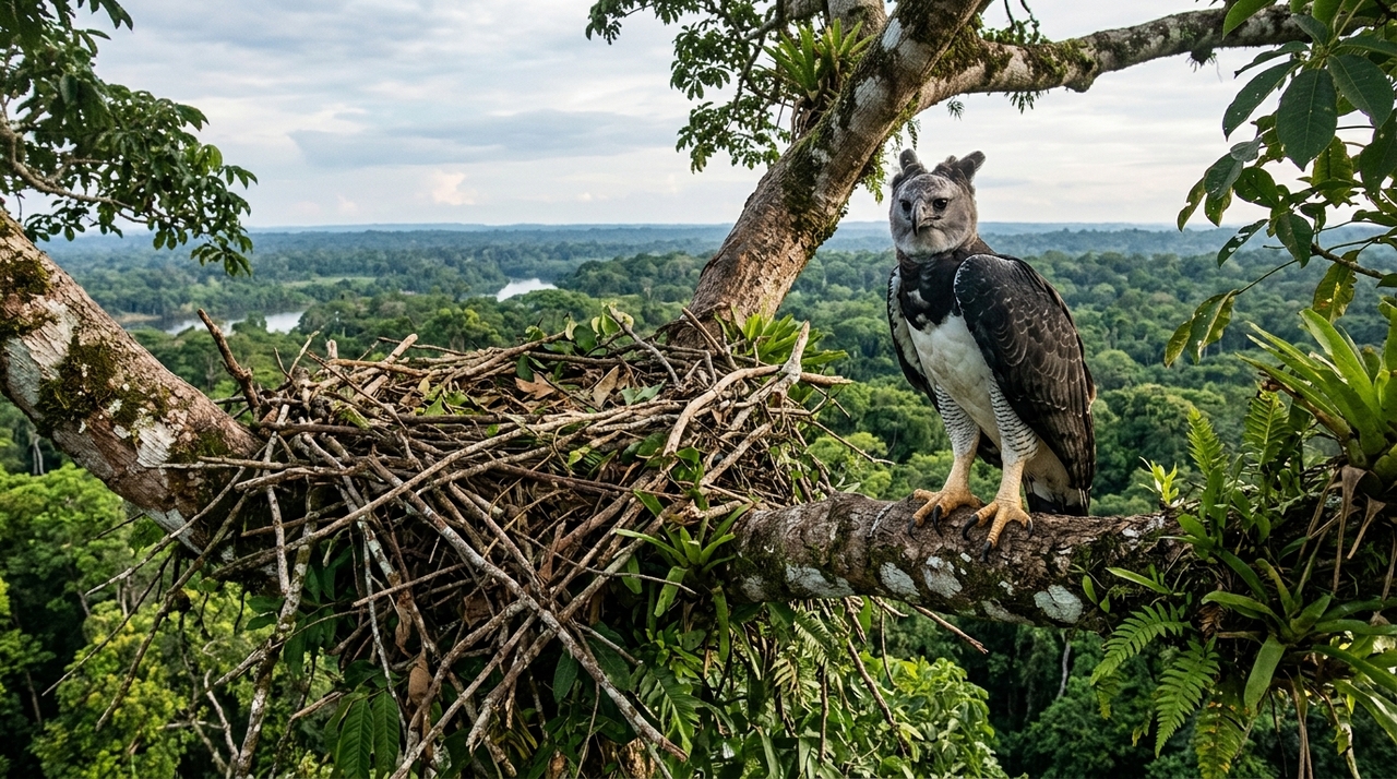 O impressionante segredo do gavião-real que constrói ninhos de uma tonelada nas árvores mais altas da Amazônia O gavião-real, também conhecido como harpia (Harpia harpyja), é considerado a ave de rapina mais poderosa do planeta