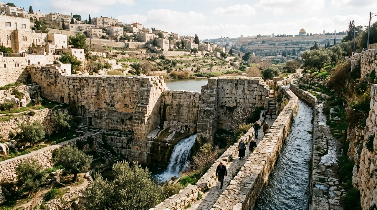 Pesquisadores fazem nova descoberta e revelam como Jerusalém resistiu às mudanças climáticas há 2.800 anos Pesquisadores identificaram na Cidade de Davi uma enorme barragem construída entre 805 e 795 a.C.