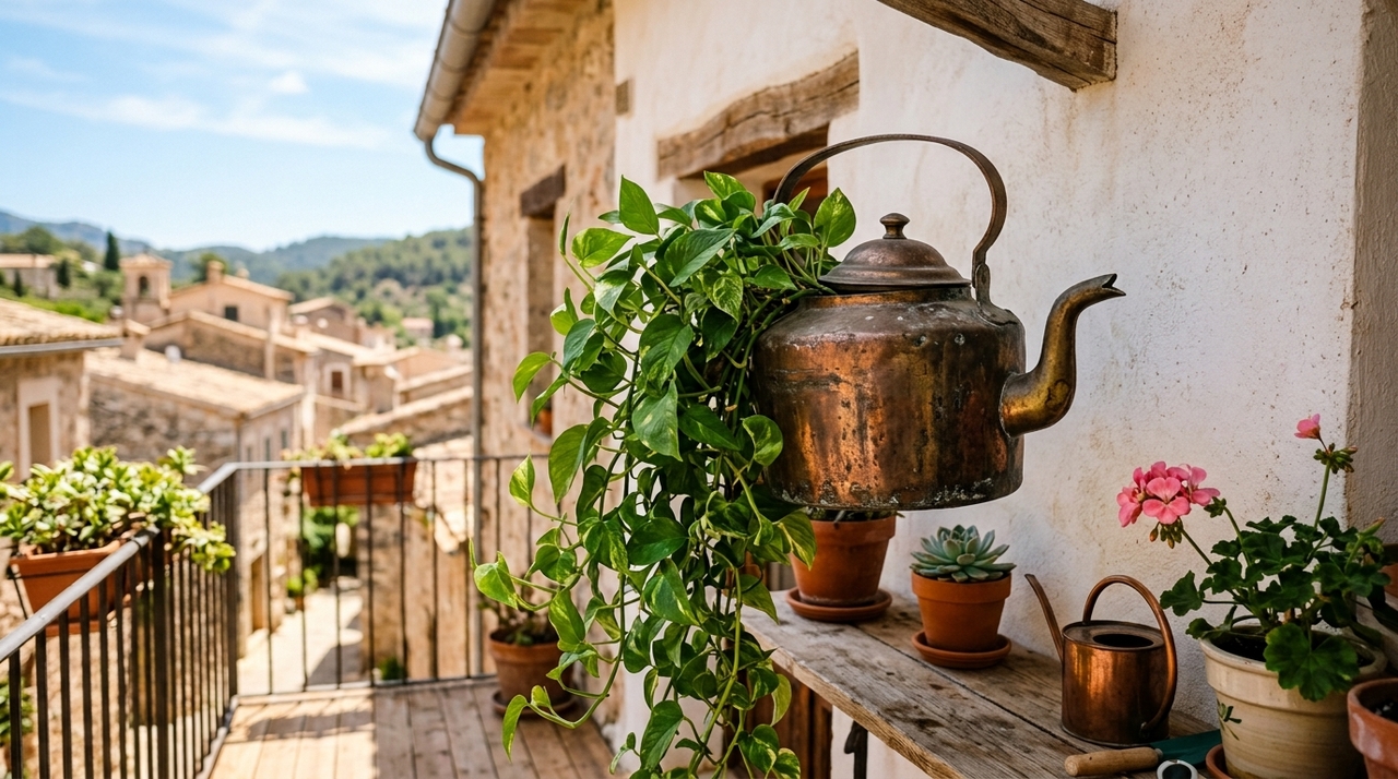 Como criar um suporte para plantas usando uma chaleira antiga O primeiro passo é decidir se a chaleira será usada como cachepô, envolvendo o vaso interno com furos, ou como vaso direto, recebendo terra e drenagem.