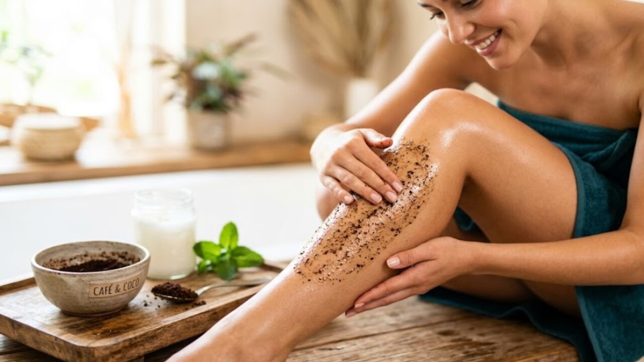 O segredo simples com borra de café e óleo de coco que deixa a pele das pernas mais macia sem o impacto de microplásticos presentes em alguns cosméticos A borra de café e óleo de coco podem formar um esfoliante caseiro simples que ajuda a remover células mortas