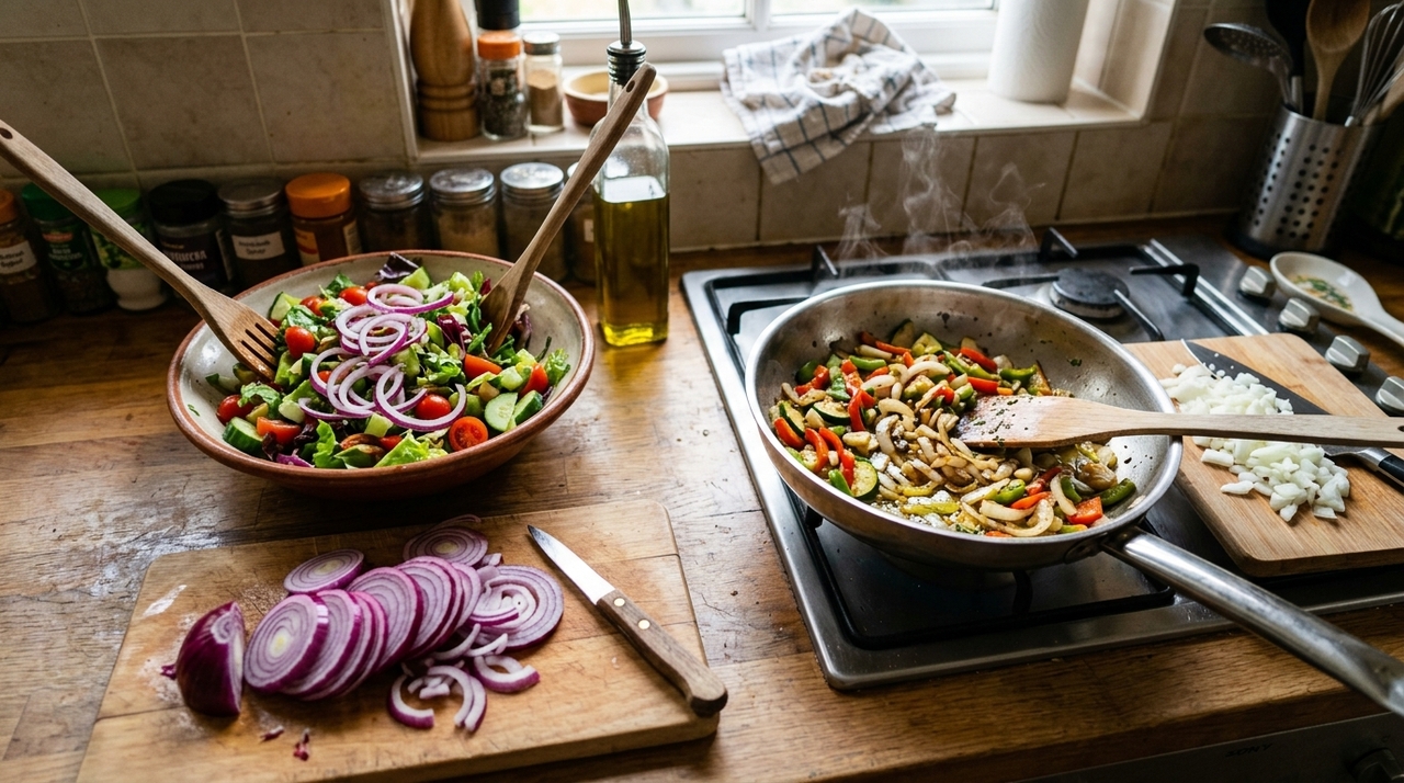 A cebola é uma planta cujo bulbo é amplamente usado na alimentação humana, servindo como base aromática em cozinhas do mundo todo.