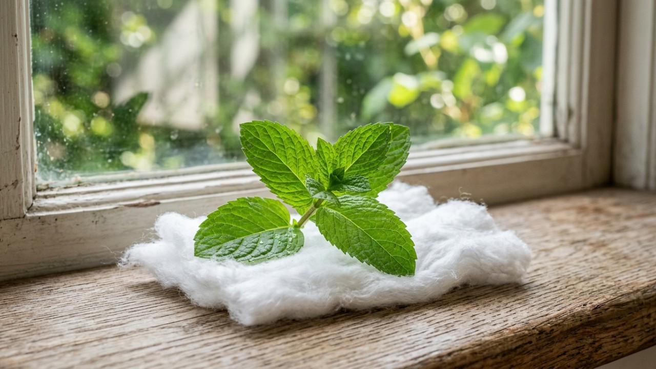 O truque tradicional com algodão e hortelã fresca perfuma e renova os ambientes da casa de forma natural. – Imagem gerada por IA