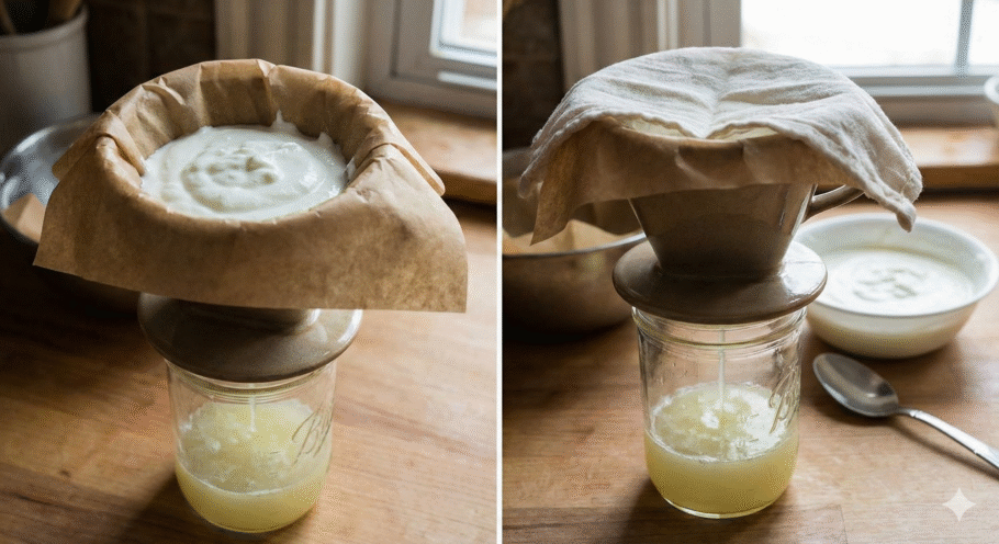 A receita mais fácil de coalhada que você vai conhecer: só precisa de iogurte e um coador Quem diria que era preciso apenas de um iogurte e um coador para fazer coalhada