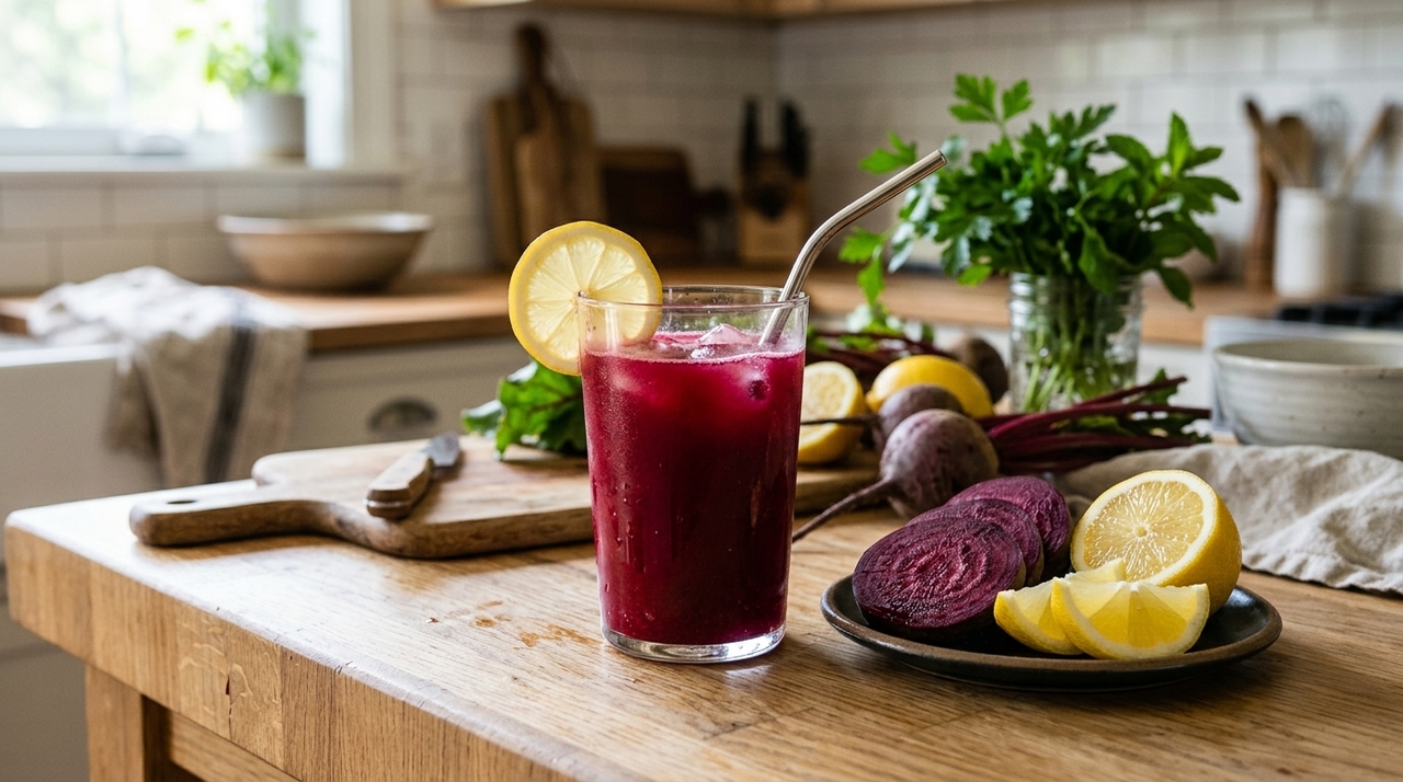 Suco de beterraba com limão pode transformar seu treino e ainda melhorar a aparência da pele; veja como preparar A união da beterraba, rica em nitratos naturais, com o limão, fonte de vitamina C, cria uma bebida nutritiva e refrescante.
